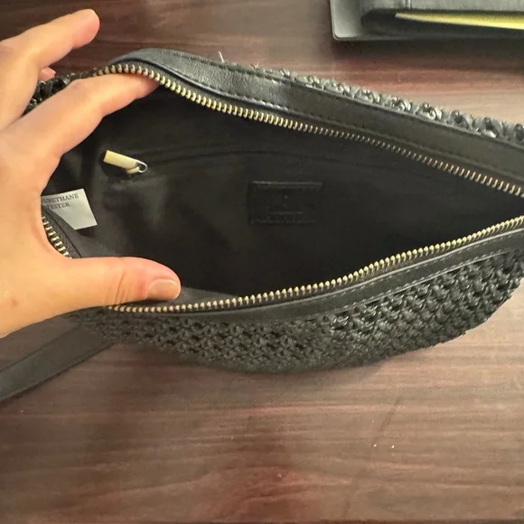 Joy Susan Black Sling Bag with Gold Zipper - Picture 4 of 5